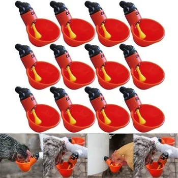 

12pcs Automatic Bird Chicken Coop Feed Poultry Water Drinking Cups Poultry Water Cups Drinkers For Chicken Fowl Chook Bowl @P