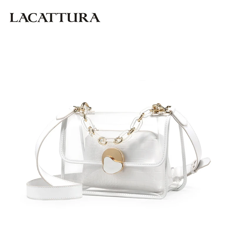 

LACATTURA Women Chain Jelly Bag 2019 Summer Shoulder Bags Designer Compoite Handbag Ladies Messenger Bags Crossbody for Women