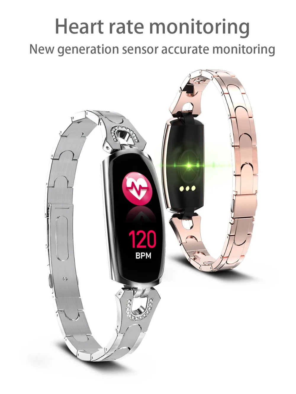 Для женщин Водонепроницаемый Смарт Браслет Спорт трекер сердечного ритма приборы для измерения артериального давления мониторы Часы Bluetooth Smartwatch Ios и Android