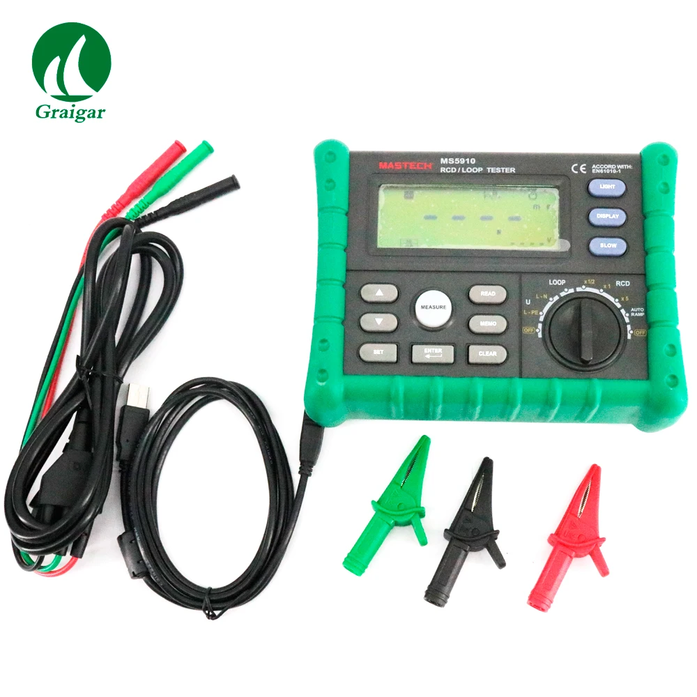 Electric Leakage Detector Tester Ms5910 Rcd/loop Tester Circuit Tripout Current/time