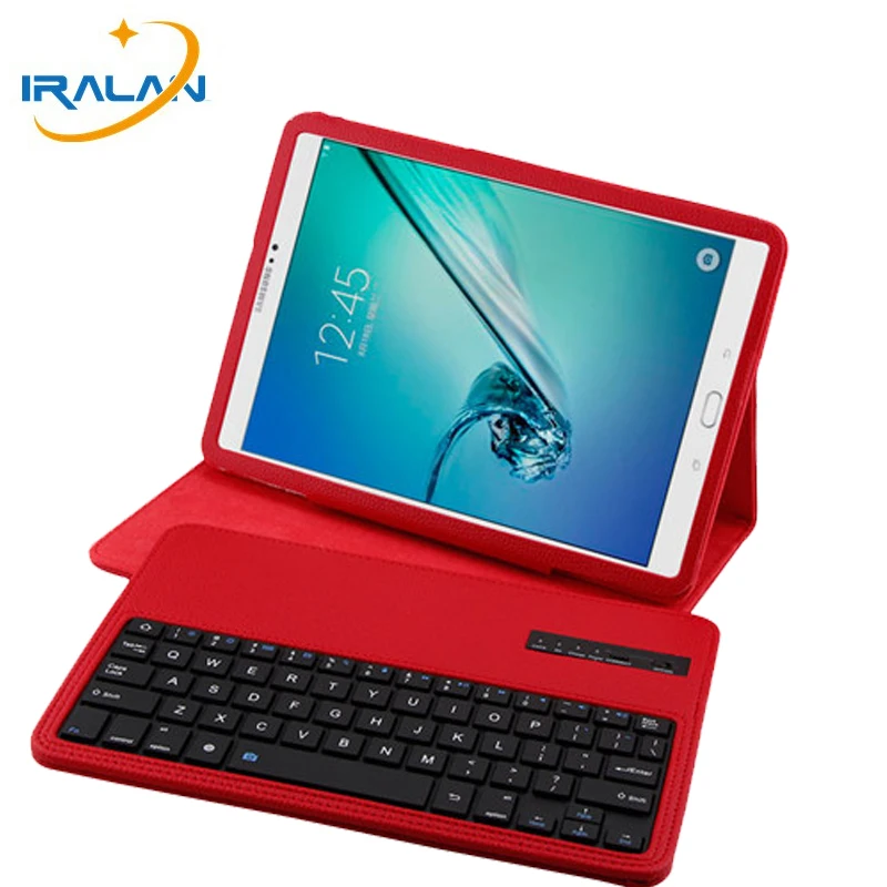 

New Wireless Bluetooth Keyboard Case For Samsung Galaxy Tab S2 9.7 T810 T815 T550 Leather Stand Clamshell Tablet Flip Cover+Film