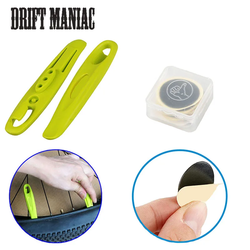 

1 Pair Bicycle Tire Lever & Inner Tube Glueless Patches Cycling Fast Repair Tool Kit Bike Tyre Repair Tools Kit