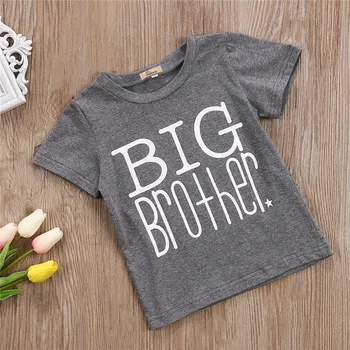 

Hot Selling Children Boys T-shirt Short Sleeve Cotton Tops T-shirt Big Brother Printing Cute Casual Tops Wear