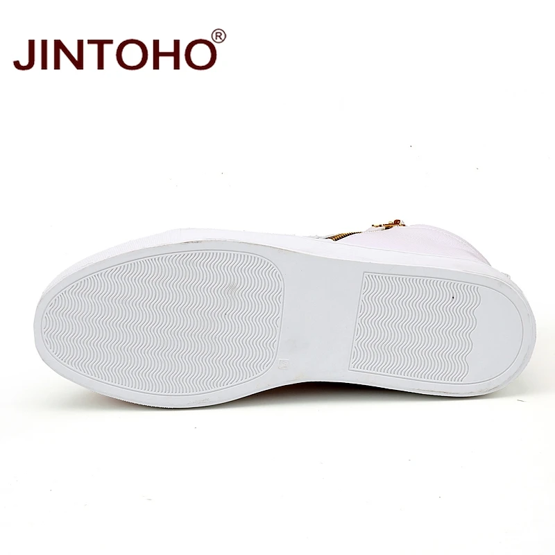 JINTOHO/зимние кожаные ботинки унисекс больших размеров Цвет черный белый Зимняя