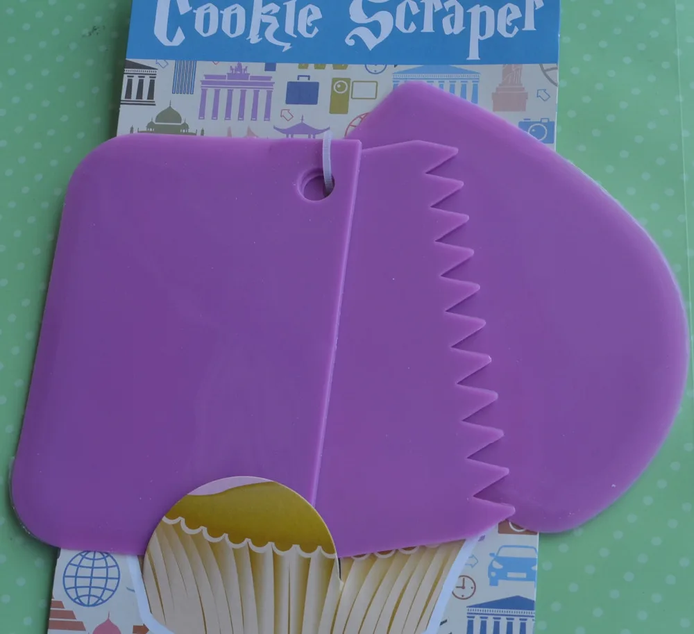 3pcs plastic dough scraper, dough cutter, dough knife, pastry cutter