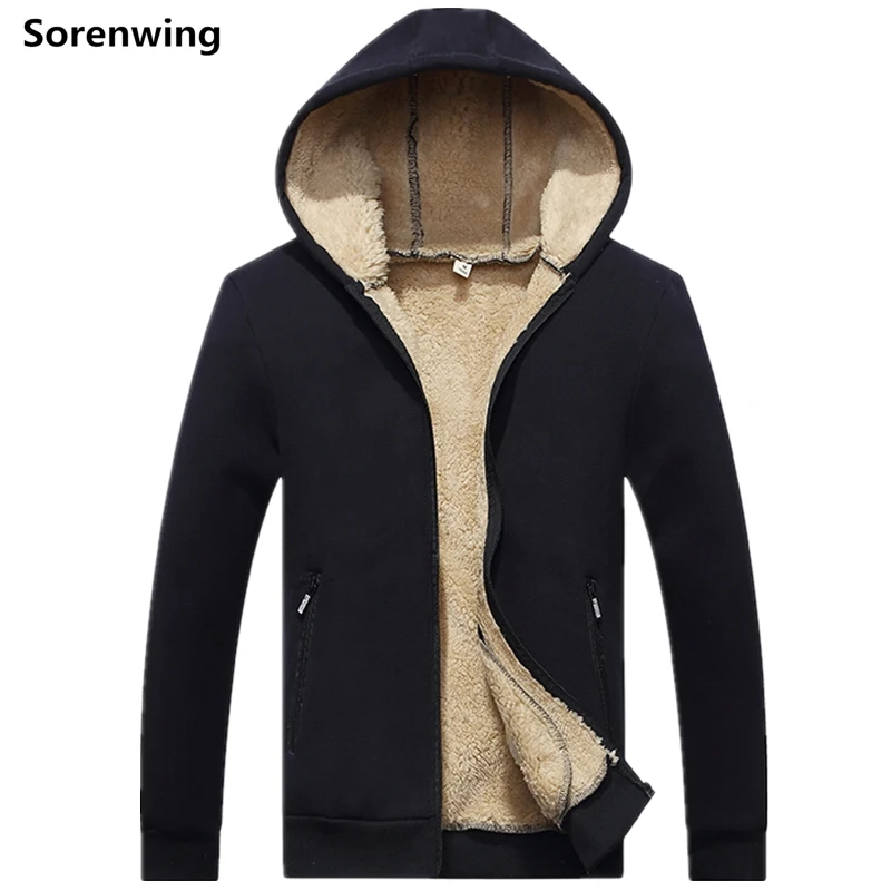 

Warm Hoodies Men 2019 Brand Male Long Sleeve Solid Tracksuit Thicken Lamb Cashmere Inner Pullover Casual Hoodie Coat for Men 464
