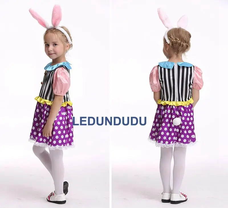 Bunny Girl Cosplay Costumes For Children Cute Rabbit Girl Dress Kids Halloween Party Fancy Suit  (6)