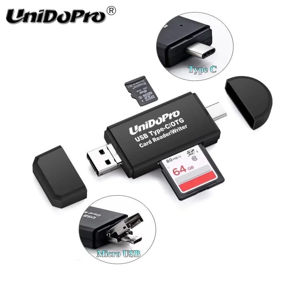 USB 3.1 Type C Female 7.5 mm Length to Micro USB OTG adaptor in Black x 5 pieces