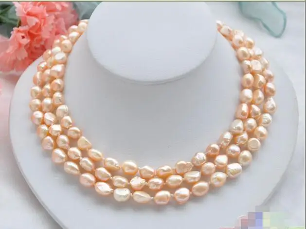 

FREE SHIPPING HOT sell new Style >>>> 50" 11mm pink baroque freshwater pearl necklace