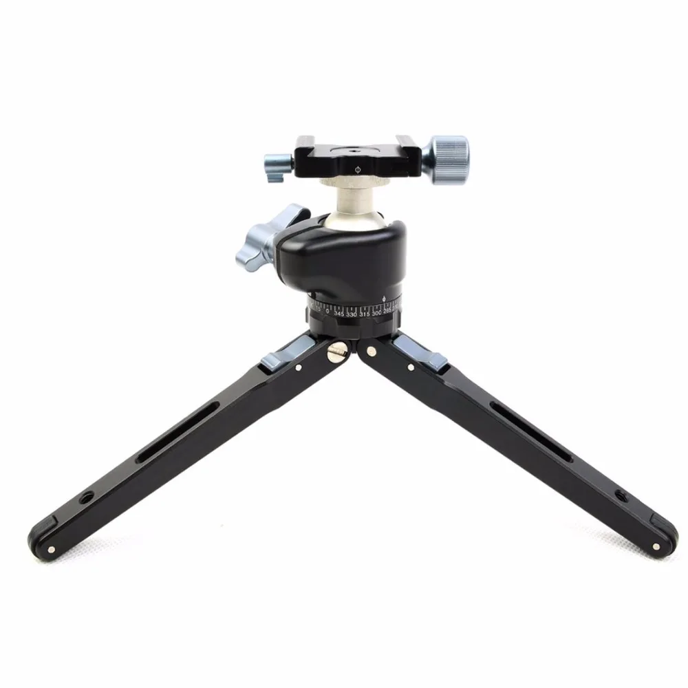 FITTEST KTK-T02A Compact Portable Foldable Aluminum Tabletop Tripod Macro Mini Tripod Kit with Pano