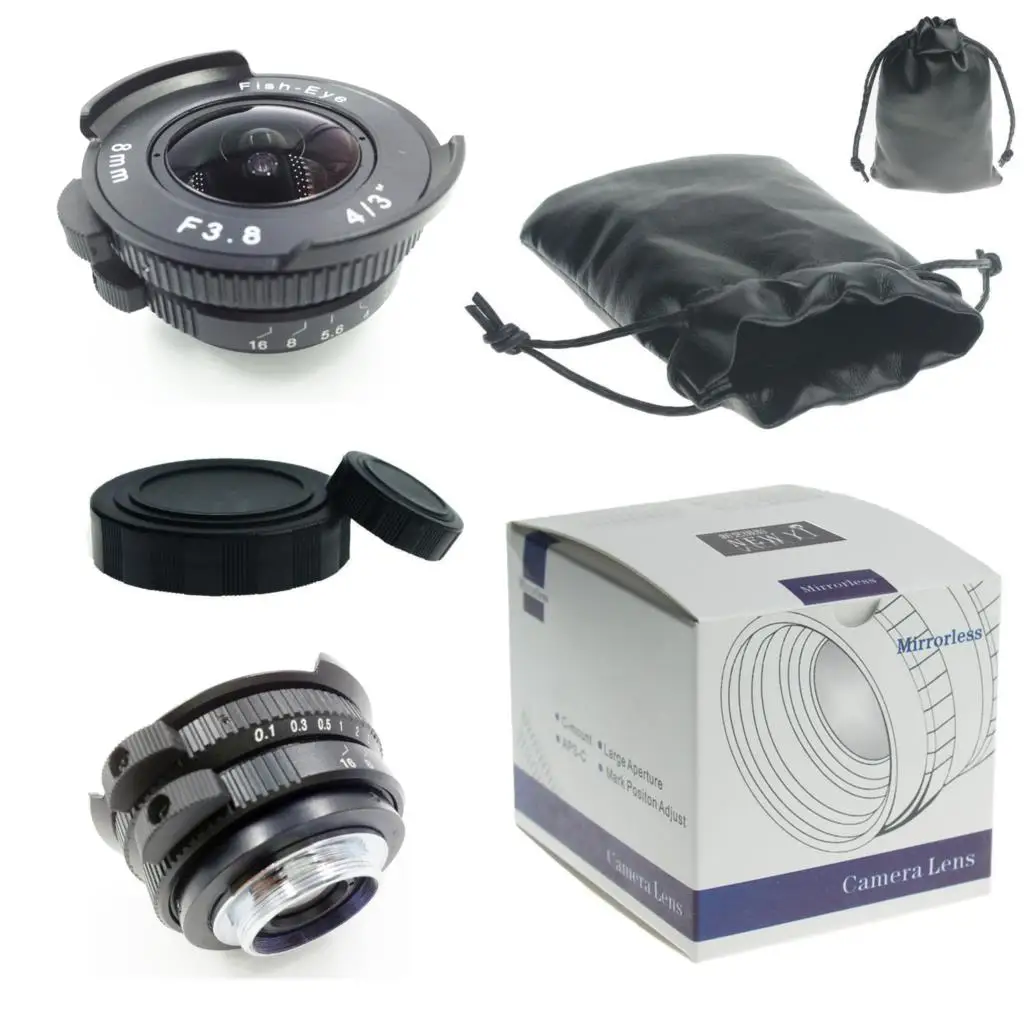 

8mm F3.8 fisheye CCTV TV Movie c mount Wide Angle Lens for M43 LUMIX GX8 G7 EP5 EPL5 OMD EM10 G6 GH2 GF5 GX1 mirrorless camera