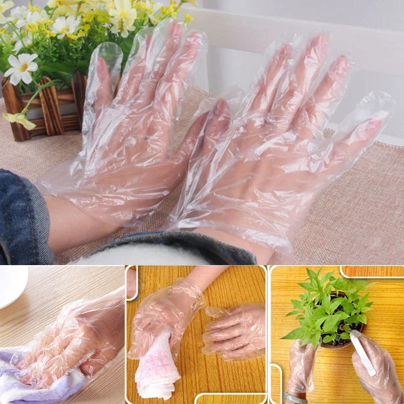 New 100pcs/lot Eco friendly Disposable Gloves PE Garden Household