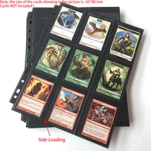 20 Pages, 360 Pockets, Side Loading Black Color Series Card Page Protector for Standard Size Board Game Cards