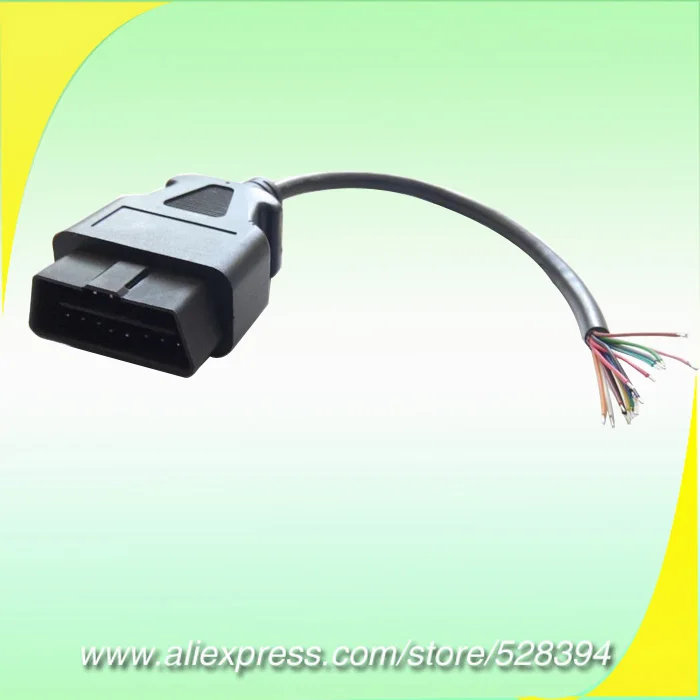Finetrip Prezzo All'Ingrosso 1Pc Obd 2 Obd2 Connettore Maschio A 16Pin Presa Adattatore Cavo Fly Lead Wire Open End