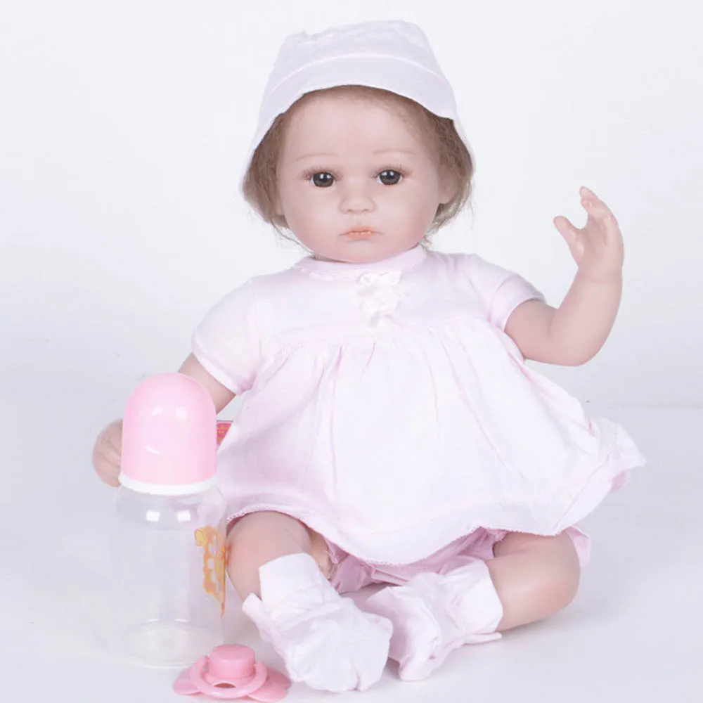 

42cm Exquisite Newborn Girl Doll Silicone Soft Realistic Reborn Baby Dolls with Cloth Body Toy for Children Birthday Xmas Gift