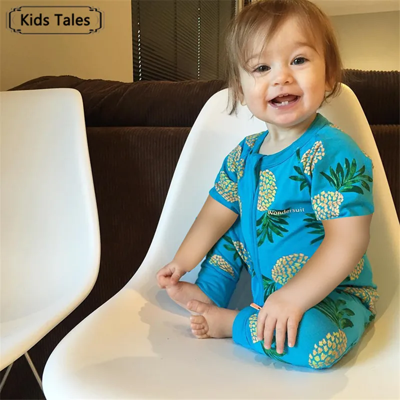 

SR321 Children's Overalls with Short Sleeve Cotton Jumpsuit for Newborns Roupas de Bebe for Little Boys Girls Summer Clothes