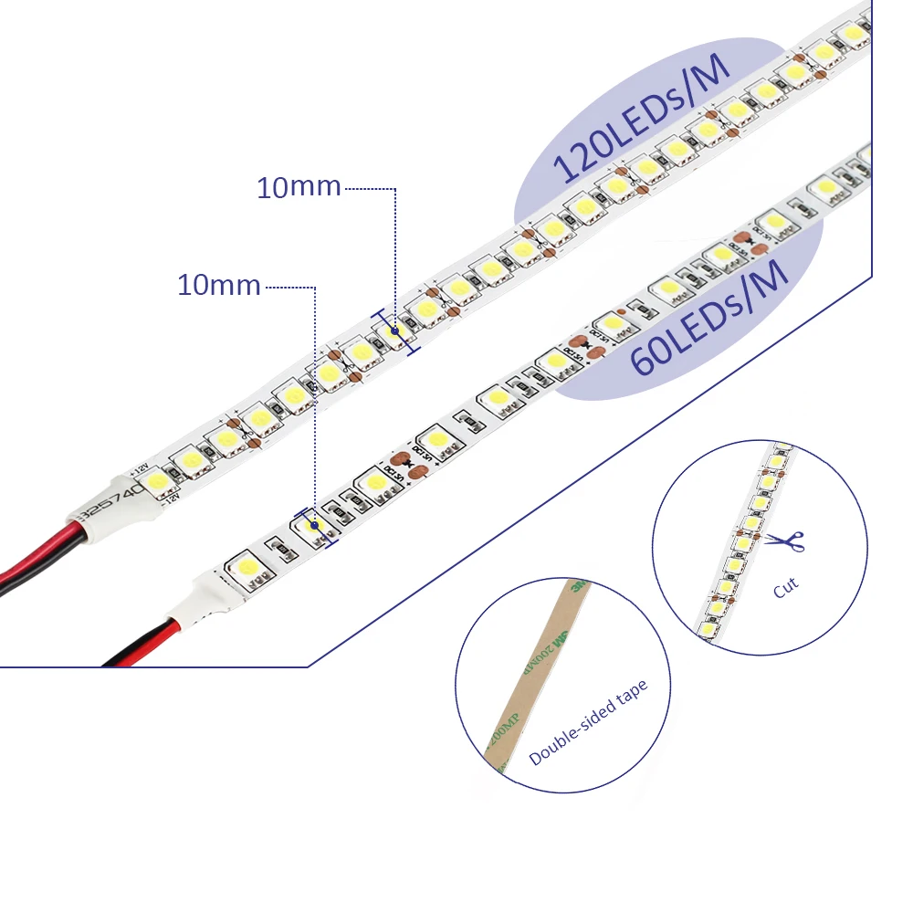 DC12V 5050 светодиодный светильник 120 светодиодный s/m 5 м 600 светодиодный гибкий светильник 5050 белый, теплый белый