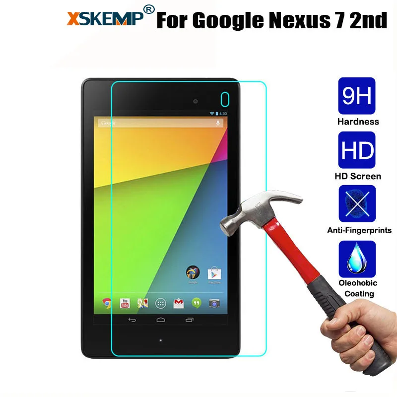 XSKEMP 9 H твердость 0,3 мм пленка из закаленного стекла для Google Nexus 7 2nd Ультра прозрачная Противоударная защита экрана планшета