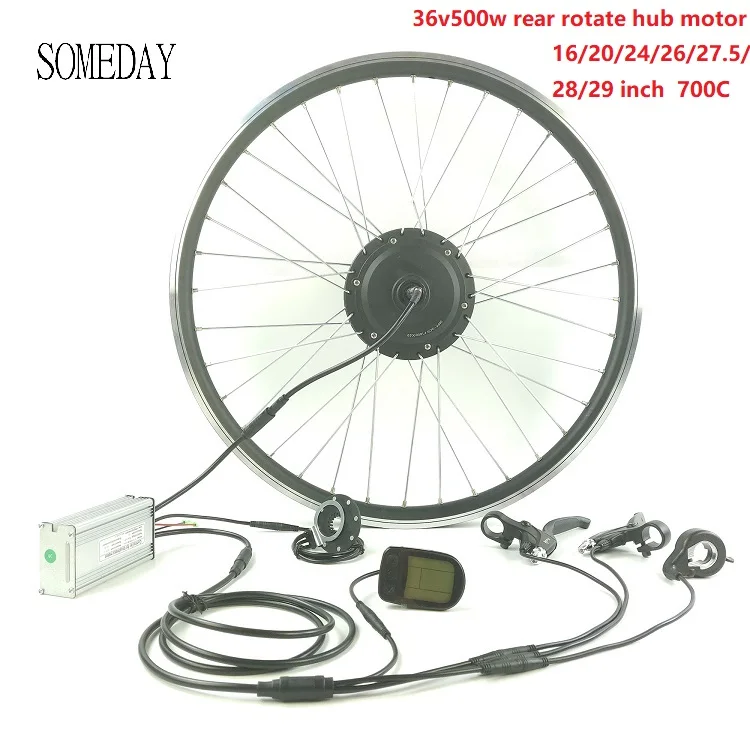 

SOMEDAY Electric Bicycle conversion kit with LCD5 display 36V500W E-BIKE rear rotate Brushless Gear Motor Whole Waterproof Cable
