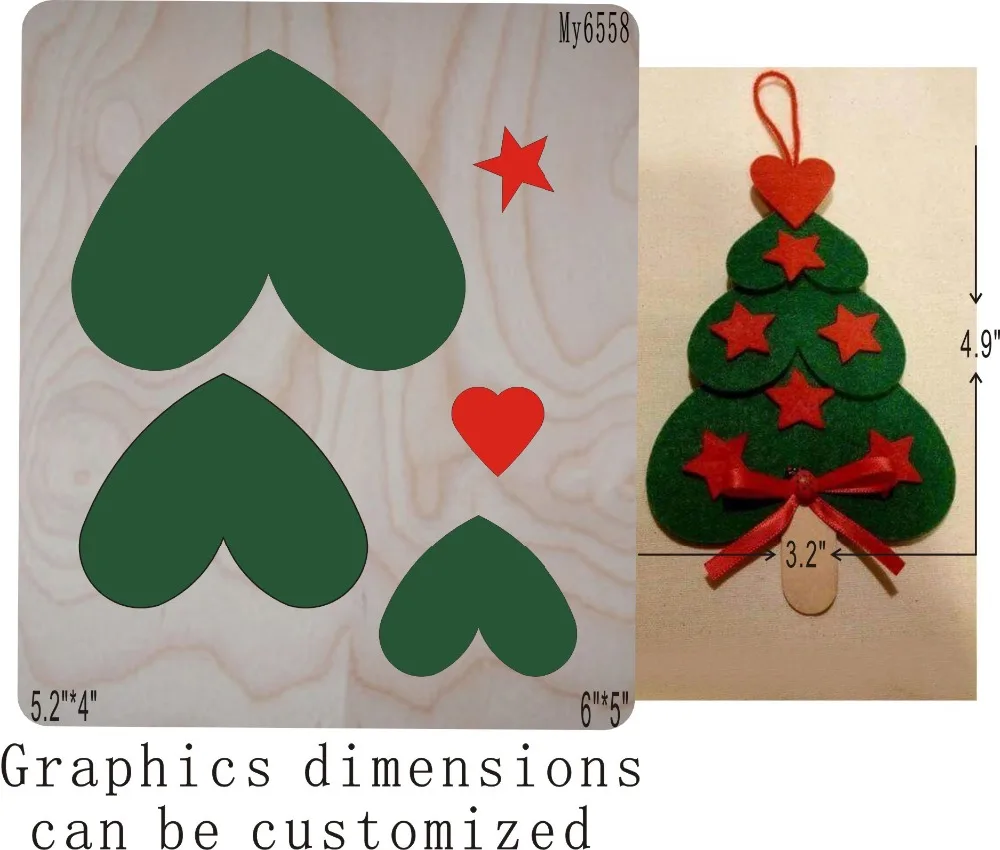 

christmas tree-1 die cut accessories wooden die Regola Acciaio Die Misura , MY