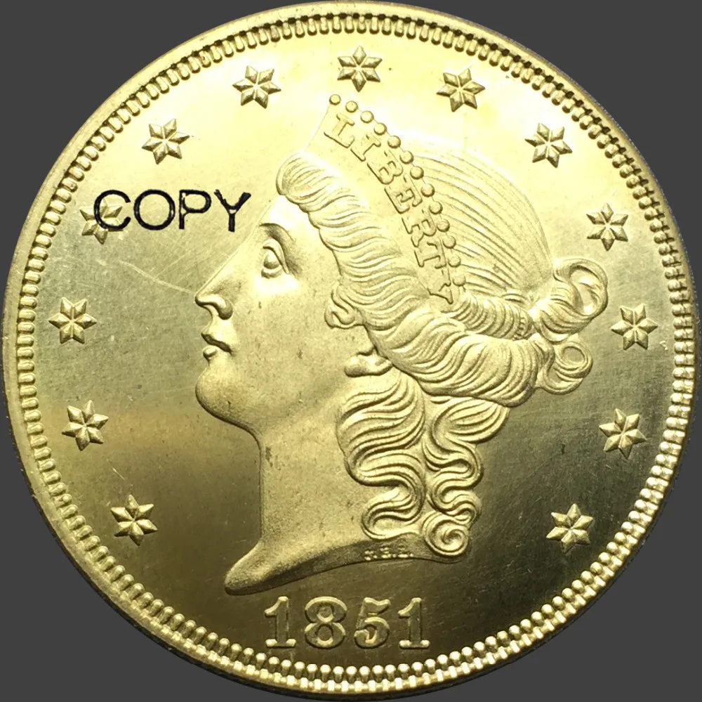 United Stated 1851 1851 O Liberty Head Gold Coins Value Twenty Dollars