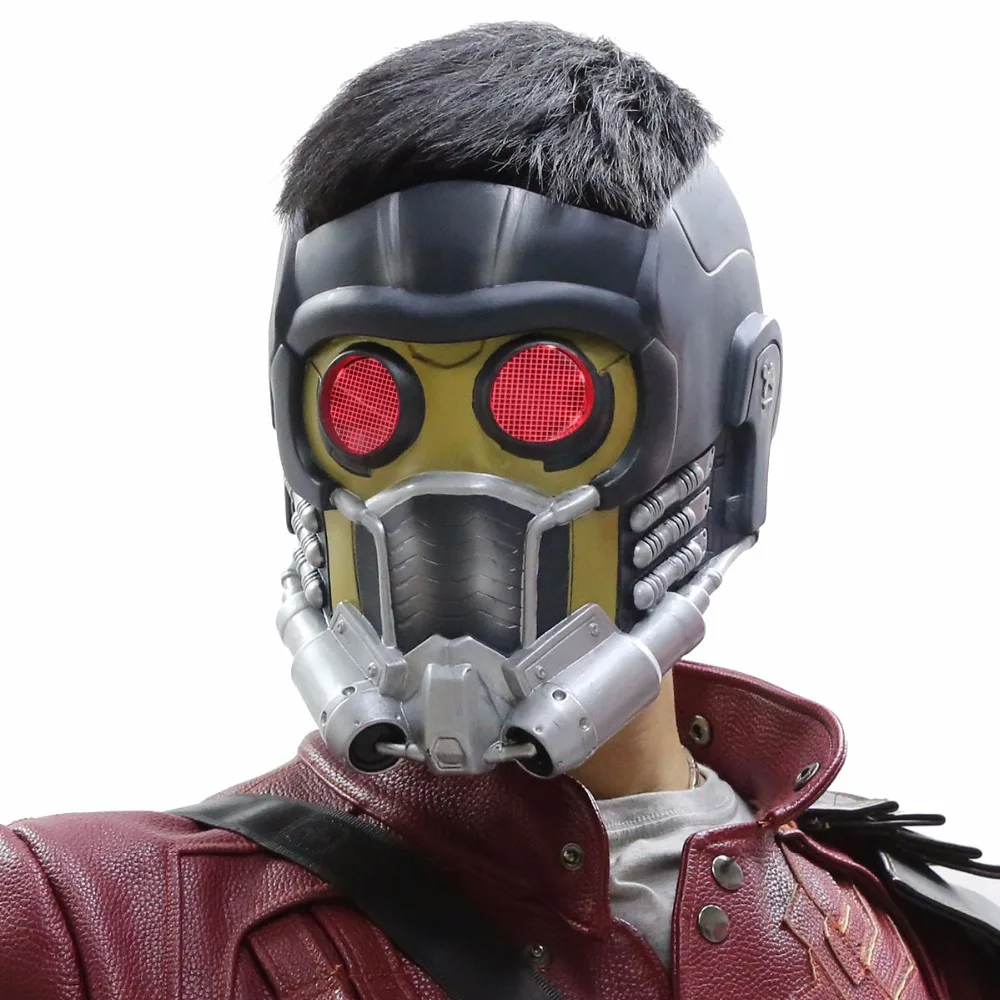 Star Lord Mask Halloween Masks Guardians of the Galaxy Helmet With Glow Glasses PVC for Adults Cosplay Props New Version XCOSER