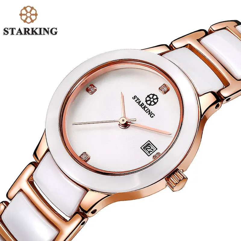 Beste STARKING Keramische Vrouwen Jurk Horloge Japan Importeert Quartz Horloges Luxe Rose Goud Dames Horloges Relogio Feminino