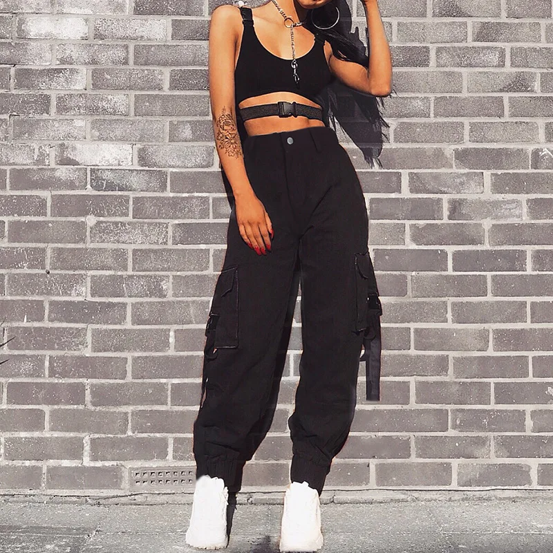 Spring Women Cargo Pants Harem Loose Hip Hop Casual Pants Women Sweatpants And Joggers Female Baggy Cotton Street Pants Spring Women Cargo Pants Harem Loose Hip Hop Casual Pants Women Sweatpants And Joggers Female Baggy Cotton Street Pants