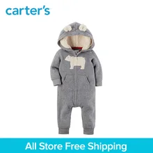 1pcs 3D animal ears Hooded heather Fleece Jumpsuit Carter s baby boy fall winter clothing 118H621