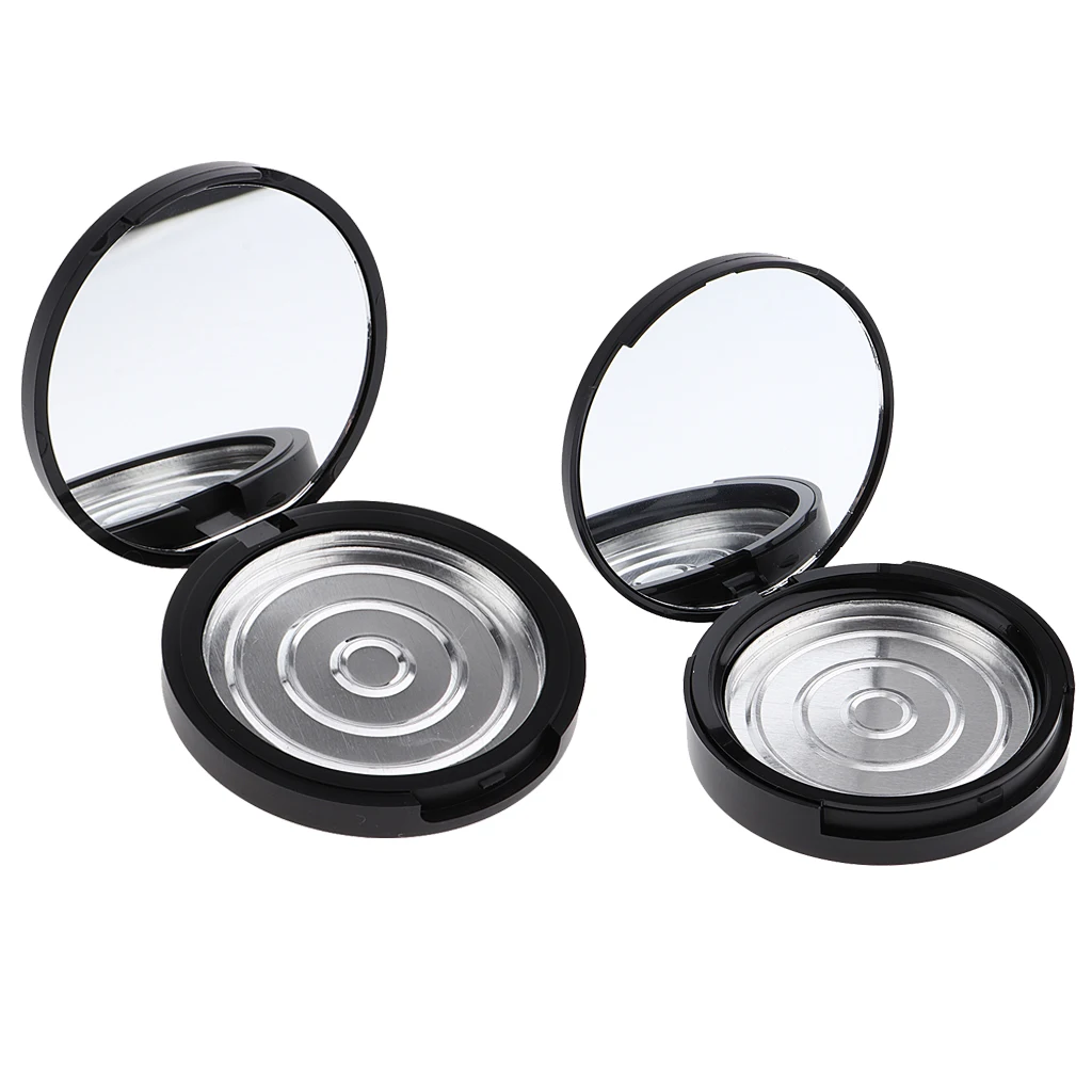 2 Pack Compact Empty Makeup Palette Cases with Mirror for Eye Shadow, Blush, Bronzer