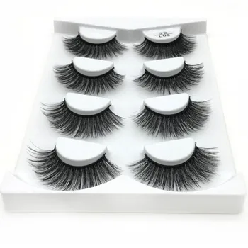 

4pairs 100% Real Mink Eyelashes 3D Natural False Eyelashes 3d Mink Lashes Soft Eyelash Extension Makeup Kit Cilios