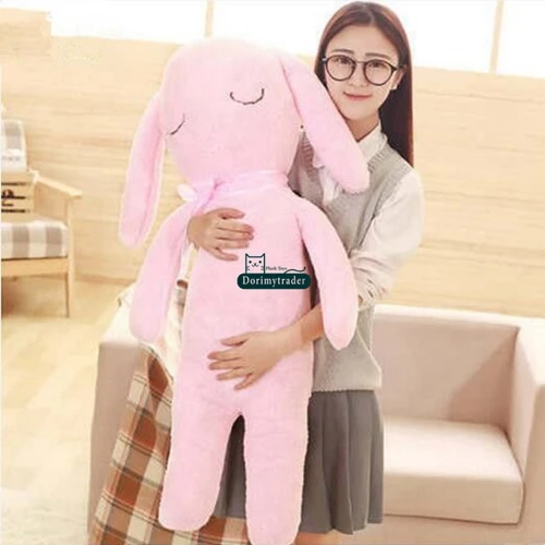 Pink Dorimytrader Lovely мягкий мультфильм кролик плюшевые подушки куклы фаршированные аниме кролика игрушка ребенка подарок 39inch 100см DY60676 - Цвет: Pink