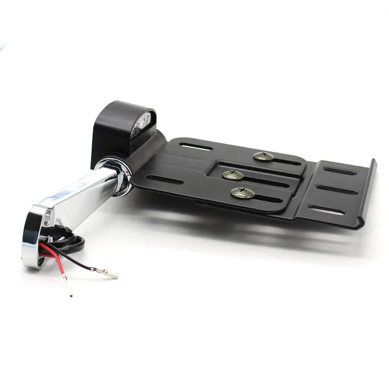 Nordson Foldable Motorcycle LED Side Mount License Plate Light Bracket Light For Harley Sportster XL883 XL1200 2004-2016