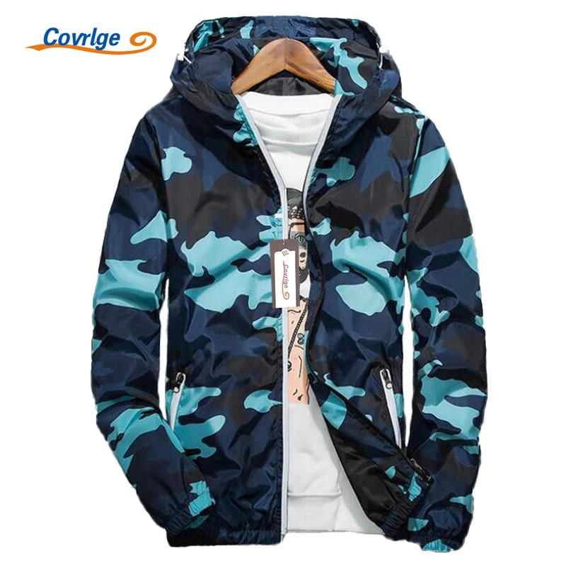 Goedkoop Covrlge Mannen Jas Mode 2017 Lente Mannen Merk Camouflage Jassen Casual Mens Jas mannen Hooded Lichtgevende Rits Jassen MWJ011