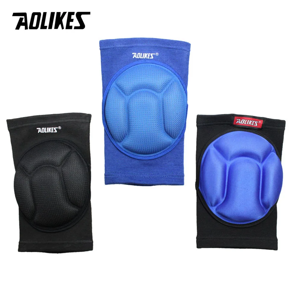 Aolikes 1 زوج سماكة كرة الطائرة المتطرفة الرياضة منصات الركبة هدفين دعم حماية الدراجات الركبة حامية نيباد
