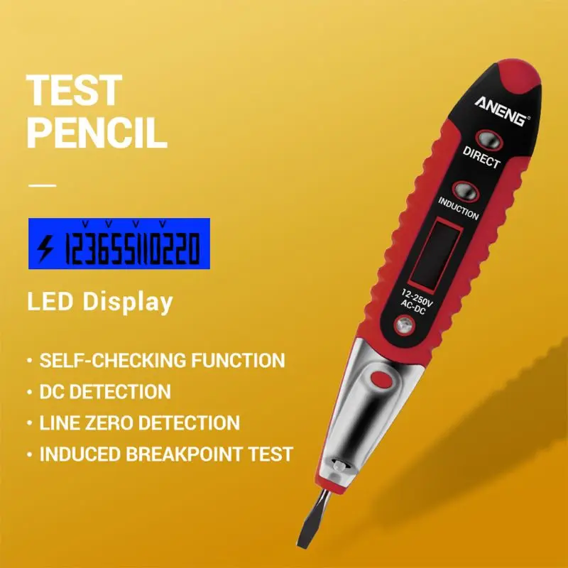VD700 цифровой тестовый карандаш многофункциональный AC DC 12-250 В тестовый er Электрический тестовый карандаш детектор напряжения тестовая ручка