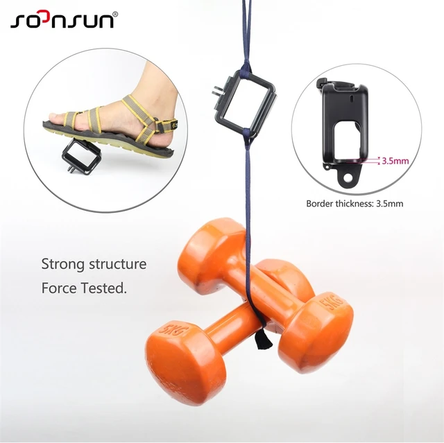 SOONSUN Standard Frame Mount Wire Connectable Protective Housing Case Shell w/ Soft Lens Cap for GoPro Hero 5 6 7 Black Camera