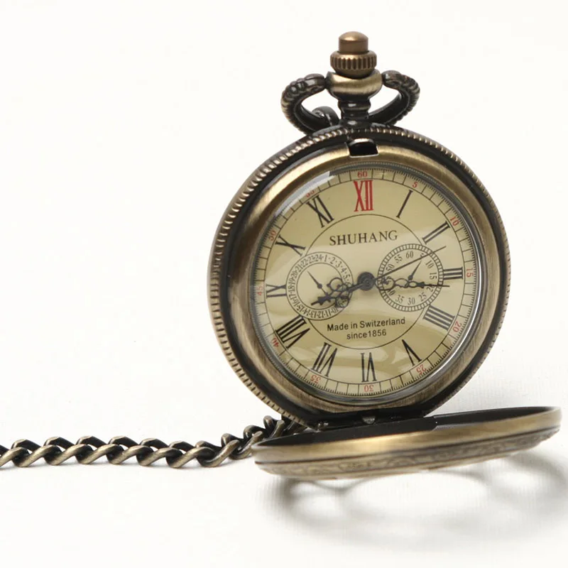 

1856s Antique Style Bronze Tone Case Pocket Watch NR