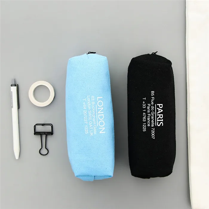Kawaii London Paris Tokyo Denim Pencil Case Storage Organizer Pencilcase Pen Pouch School Supply Stationery Cosmetic Makeup Bag (21)