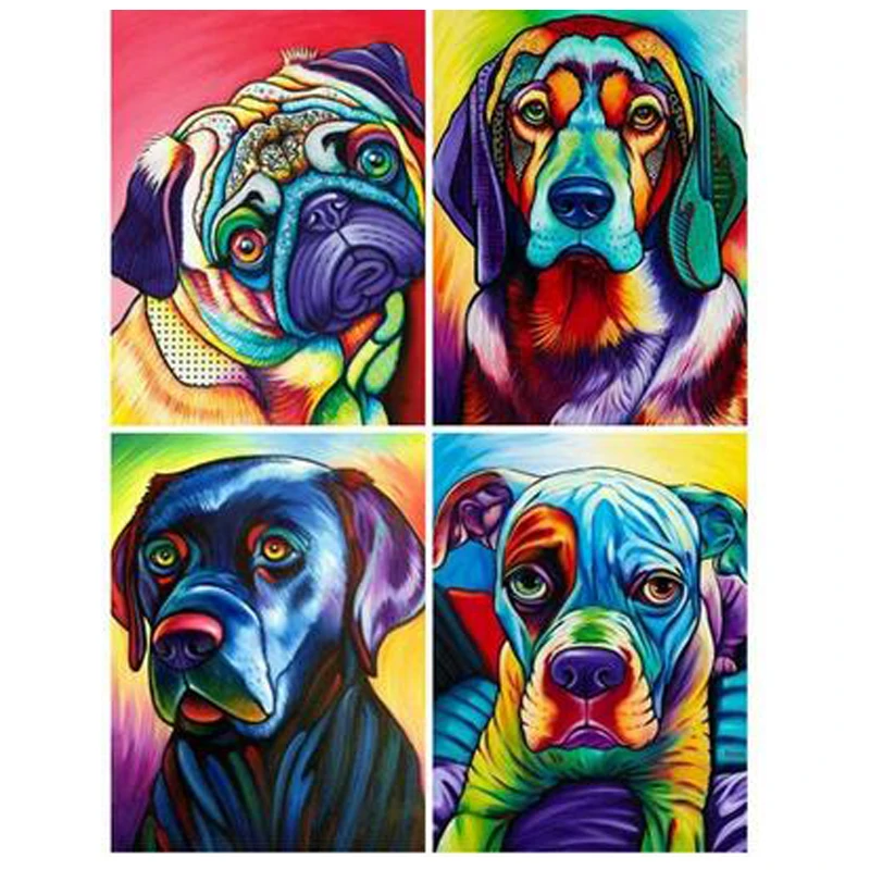

5D DIY Diamond Painting Colorful French Bulldog Dog Full Square Rhinestones Diamond Embroidery Cross Stitch Mosaic Decor C378