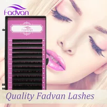 5 лотков/лот Fadvan накладных ресниц расширение J/B/C/D Curl все размеры Макияж Поддельные Индивидуальные ресницы прививка Прямая