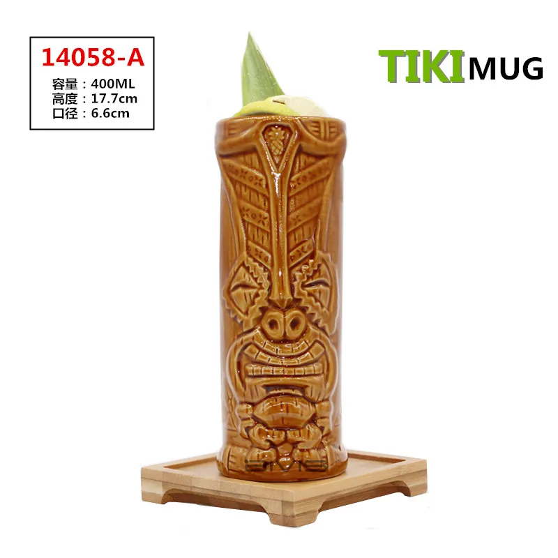 Hawaii Tiki кружки Коктейльные футбольные чашки пивные напитки Кружка вина керамическая Tiki кружки - Цвет: see chart