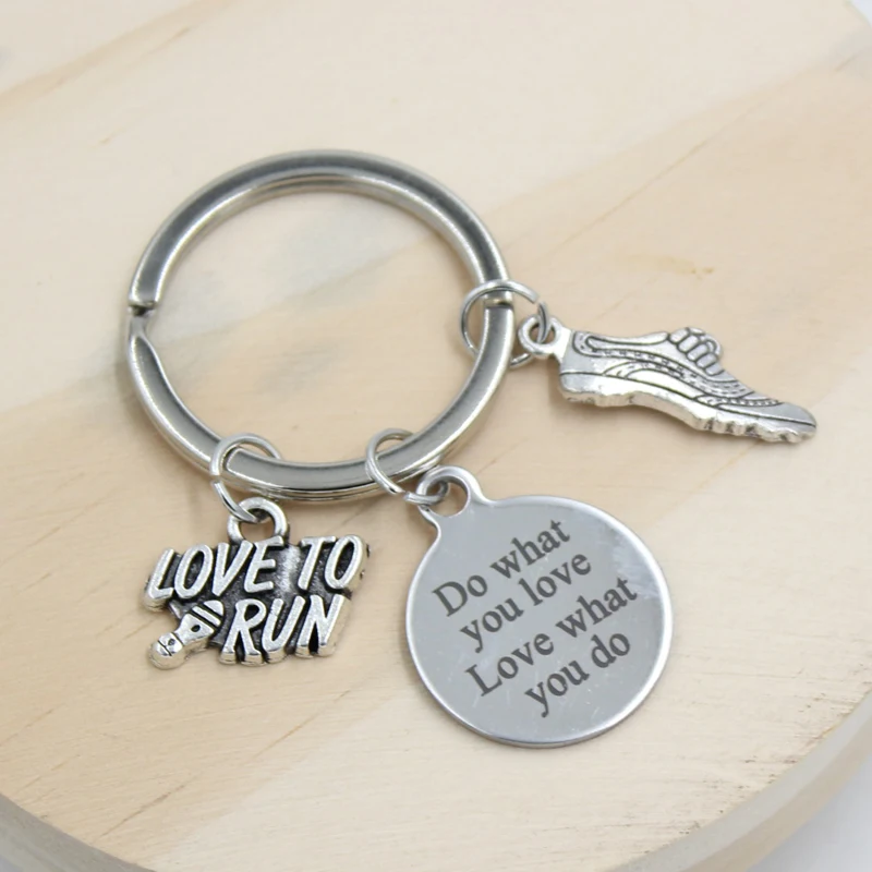 Брелок для ключей из нержавеющей стали цепочка фитнеса с надписью Love to Run подарок