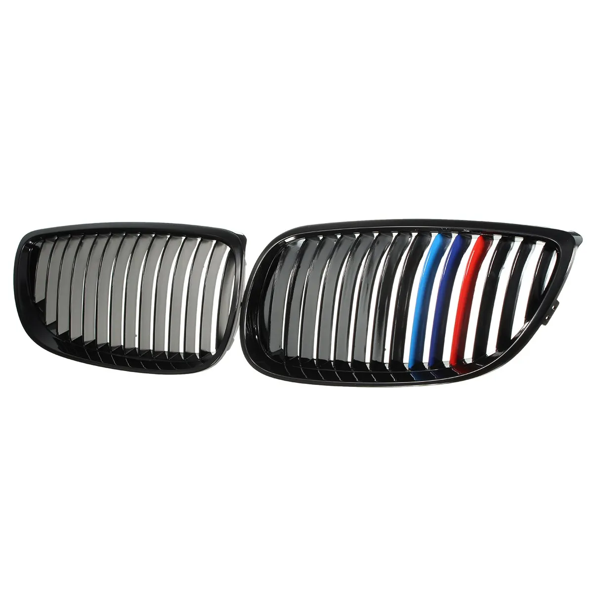 Pair Left Right Side Front Grilles Gloss Black M color For BMW E92 E93 3 Series