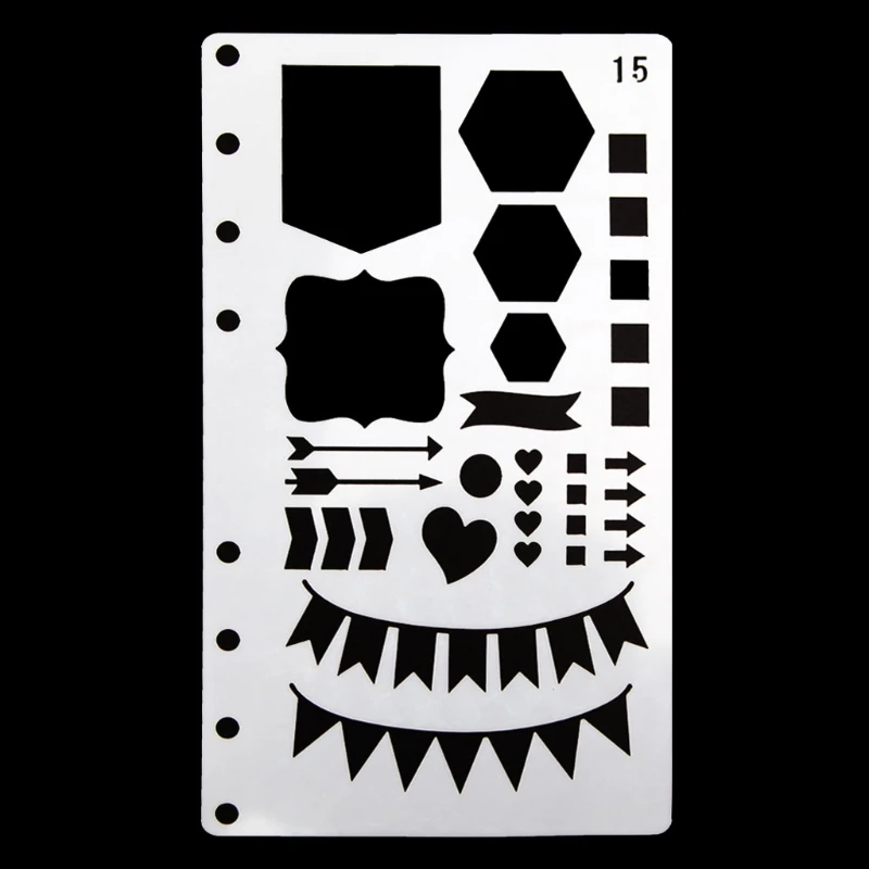 Bullet Journal Stencil Plastic Planner DIY Craft Drawing Template Diary Decor A6 - Цвет: A15