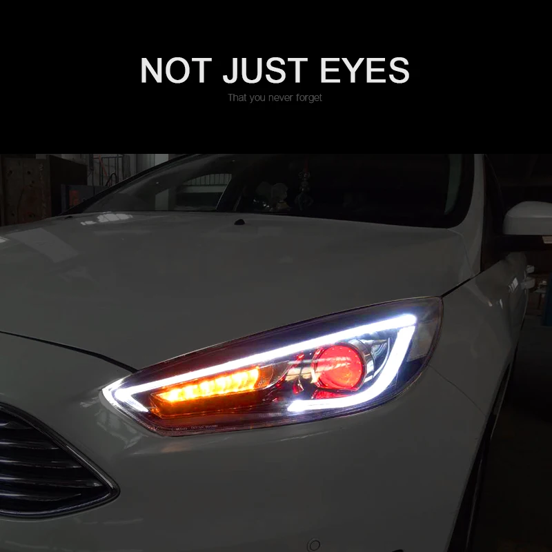 CNSUNNYLIGHT For Ford Focus 2015 2016 2017 Car Headlight Assembly LED Demon Eyes DRL Turn Signal Xenon HID Projector Lens (6)