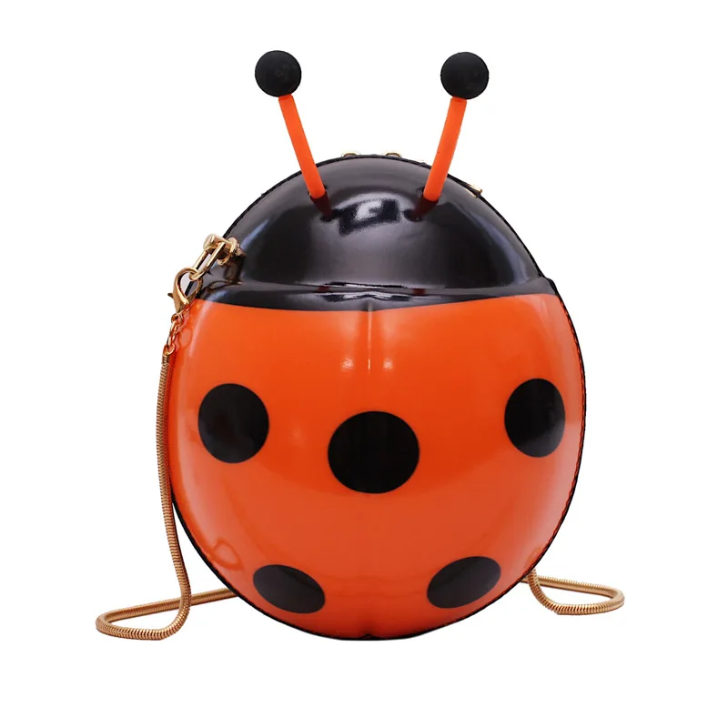 Cute Ladybird Plush Bagpack Girl Boy Children's Bag Ladybug Schoolbag Kids Toy Bag Pack For Child Gift Waterproof Crossbody Bag - Color: Orange