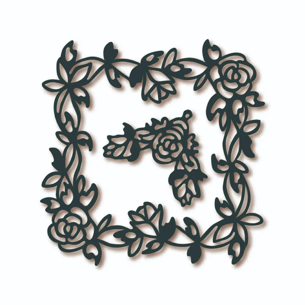 

HamyHo Floral Vine Frame Metal Cutting Dies for Scrapbooking album Emboss paper Craft Die cut Card make Stencil die Template