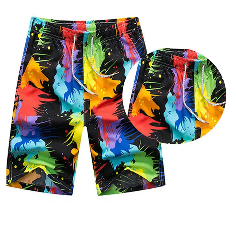 Быстросохнущие мужские цветные шорты, плавательные пляжные шорты с цветами для серфинга, мужские летние свободные штаны размера плюс, 4 Гц