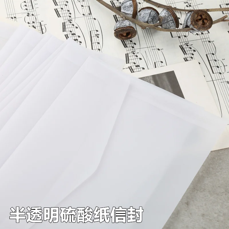 

Retro Translucent Envelopes Handmade DIY Envelopes Horns Sulfuric Acid Paper Blanks No Print Creative for Wedding Invitation